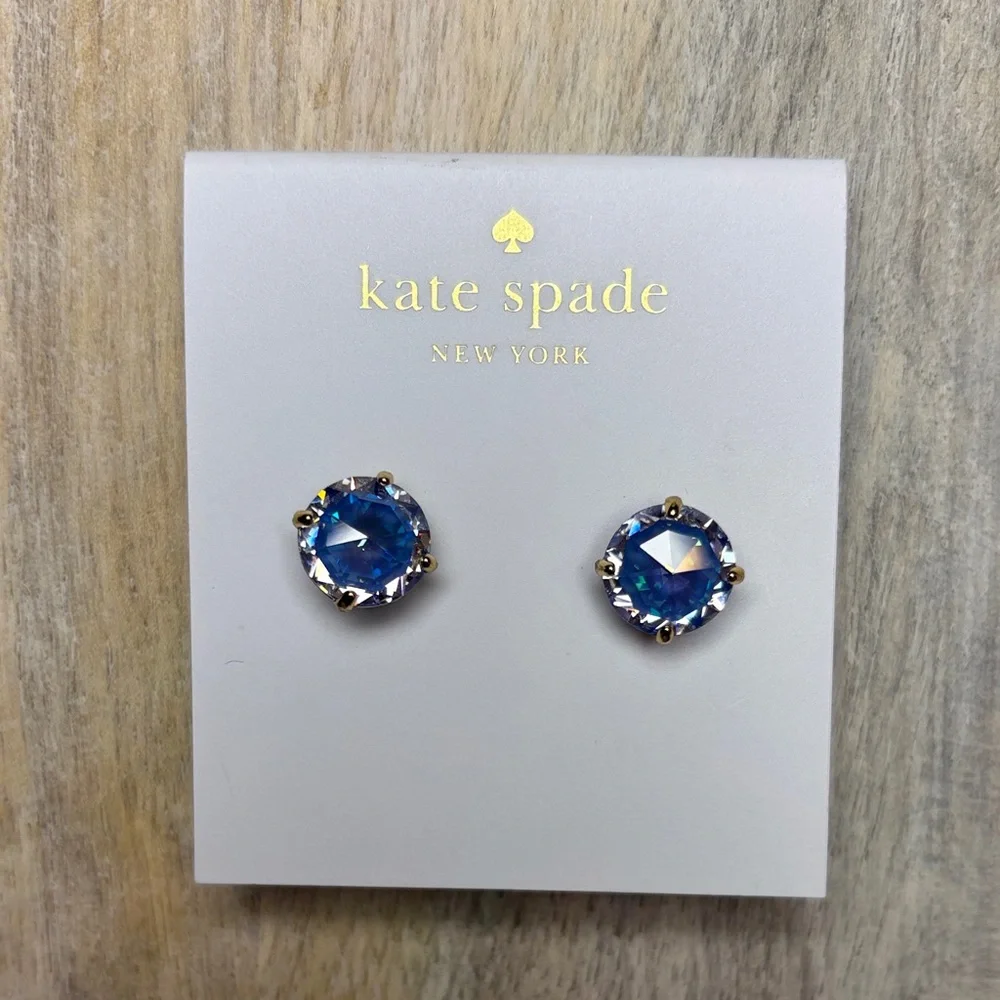 Kate Spade Sapphire Blue Crystal Earrings NWT